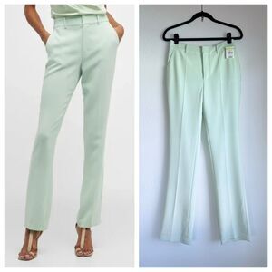 NWT Cinq à Sept Women's Kerry Straight Leg Trousers in Celadon Mint Green Size 4